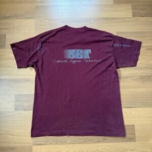 Vintage 80's S.E.T. Special Effects Technology Dark Red Thin Tee Shirt Sz Large